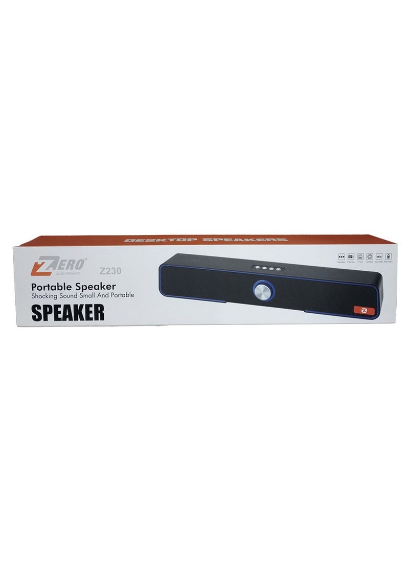مضخم صوت  - منفذ بطاقة الذاكرة - منفذ USB وجهاز التحكم عن بعد موديل Z-230 أسود