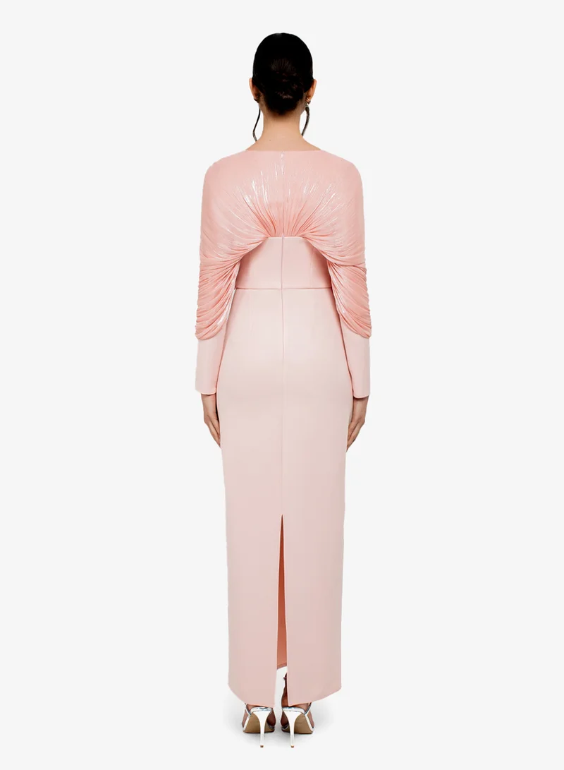 CHASE Cowl Sleeve Front Twist Maxi Dress