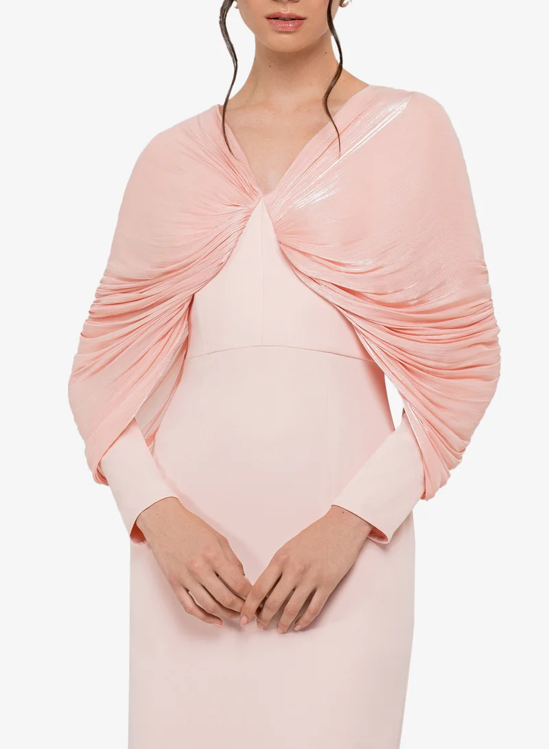 CHASE Cowl Sleeve Front Twist Maxi Dress