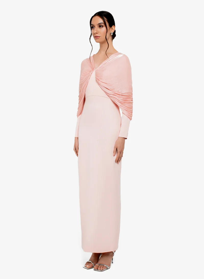 CHASE Cowl Sleeve Front Twist Maxi Dress