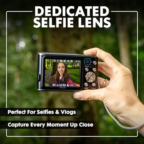 Minolta 48MP Digital Camera with Rear Selfie Lens – 4K Ultra HD Video, 2.8" LCD Screen, 16X Digital Zoom, Autofocus, Slow Motion, Time Lapse, Filters, Scene Modes, 32GB Card Included (Black) - Image 4