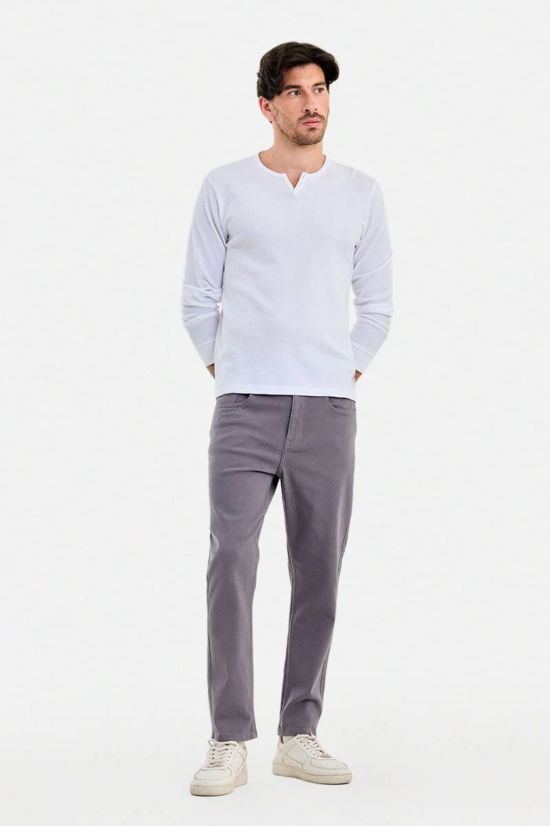 سنيتش Grey Solid Tapered Casual Jeans