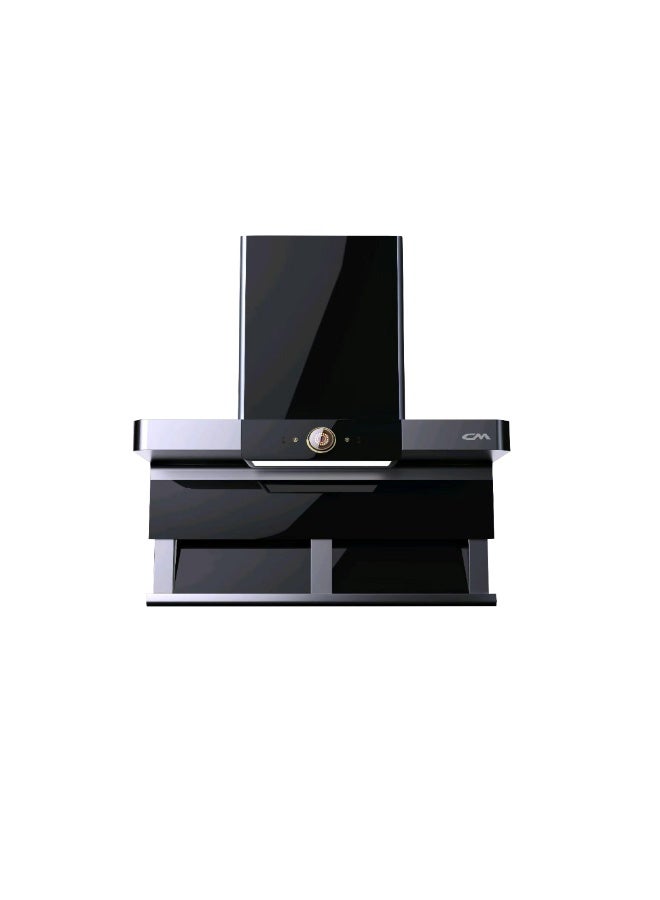 CM AMBER NERO 90cm Wall Mounted Cooker Hood – Black Kitchen Hood with Self-Cleaning Baffle Filter, 9 Speeds & 1400 m³/h Airflow - Image 1