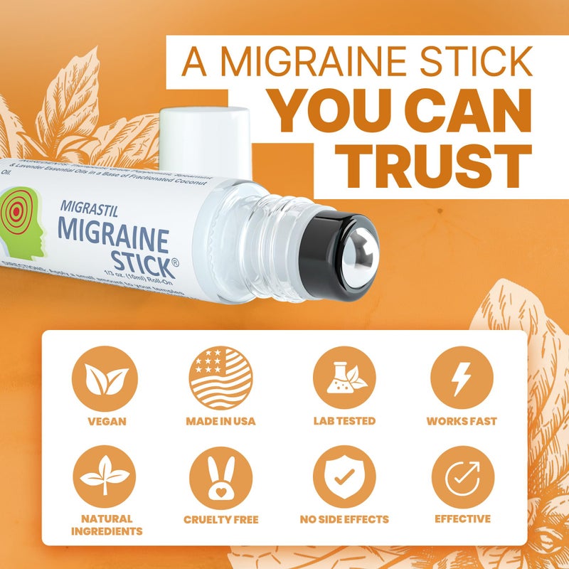 Basic Vigor Migrastil Migraine Support Kit with Migraine Stick, Capsules & Nausea Inhaler. Made in The USA - Image 4
