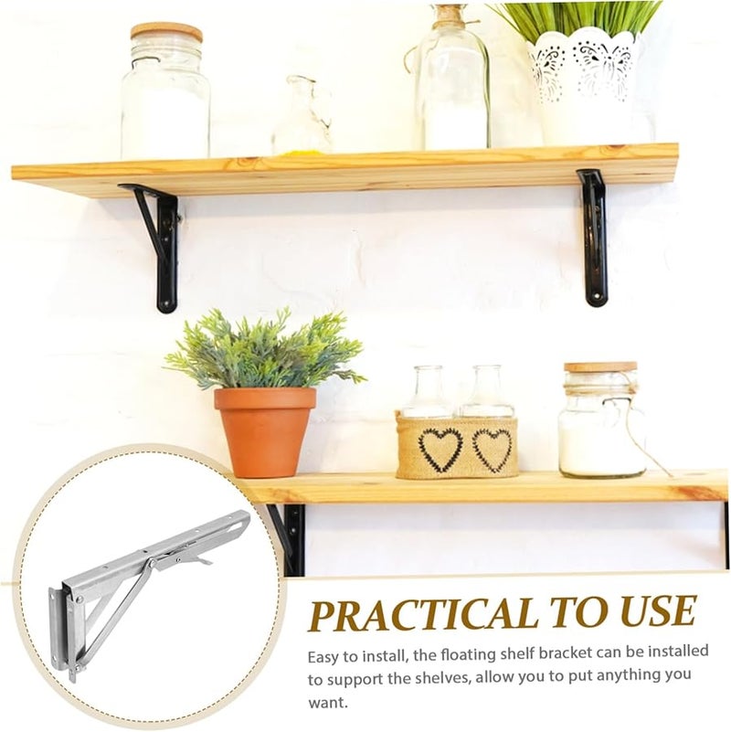 Heavy Duty Metal Shelf Brackets For Wall Industrial Household Storage Support Black - Image 5