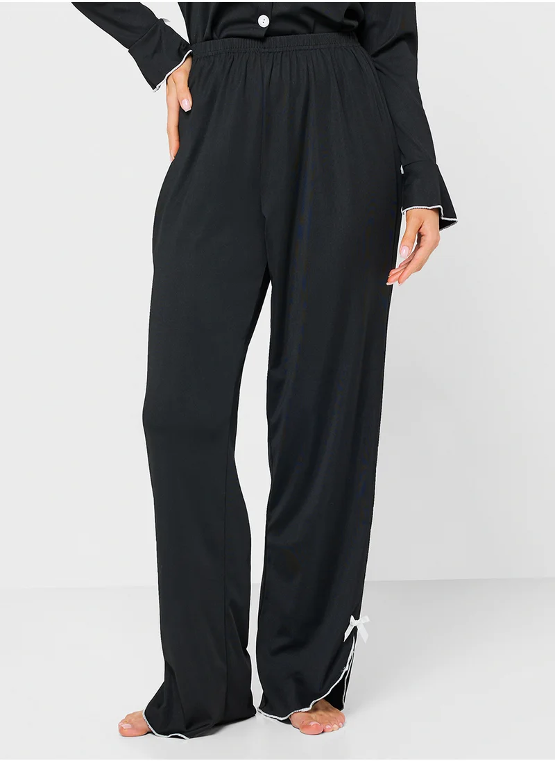 جينجر Button Down Pyjama Set With Contrast Trim