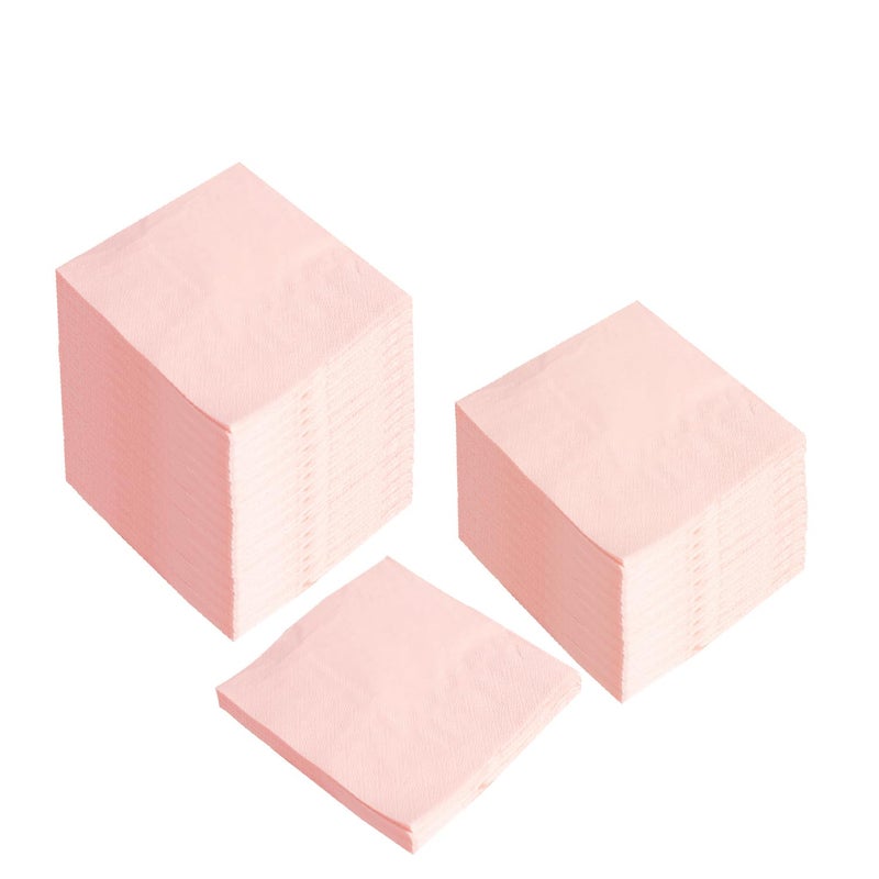 BEFORYOU 100 Pack Cocktail Napkin 2Ply Dessert Napkins Folded 5 x 5 Inches Disposable Napkins for Dinner Wedding Birthday Party Bridal Anniversary Reception Event 100 Pink - Image 3