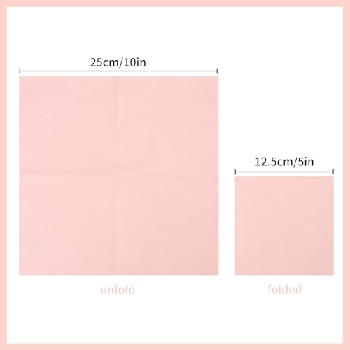 BEFORYOU 100 Pack Cocktail Napkin 2Ply Dessert Napkins Folded 5 x 5 Inches Disposable Napkins for Dinner Wedding Birthday Party Bridal Anniversary Reception Event 100 Pink - Image 5