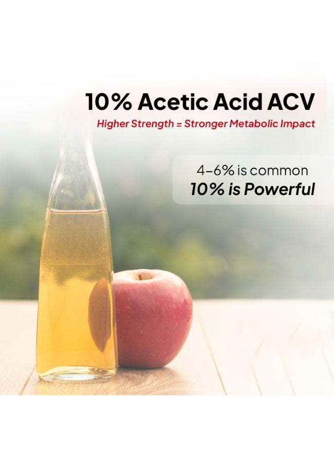Miduty ACV Effervescent Tablets With 500mg Apple Cider Vinegar , Vit B6 & B12, 10% Acetic Acid | Control Appetite Supports Bloating & Metabolism, No Added Sugar, No Maltodextrin- Pack of 2 (30 Tablets) - Image 2