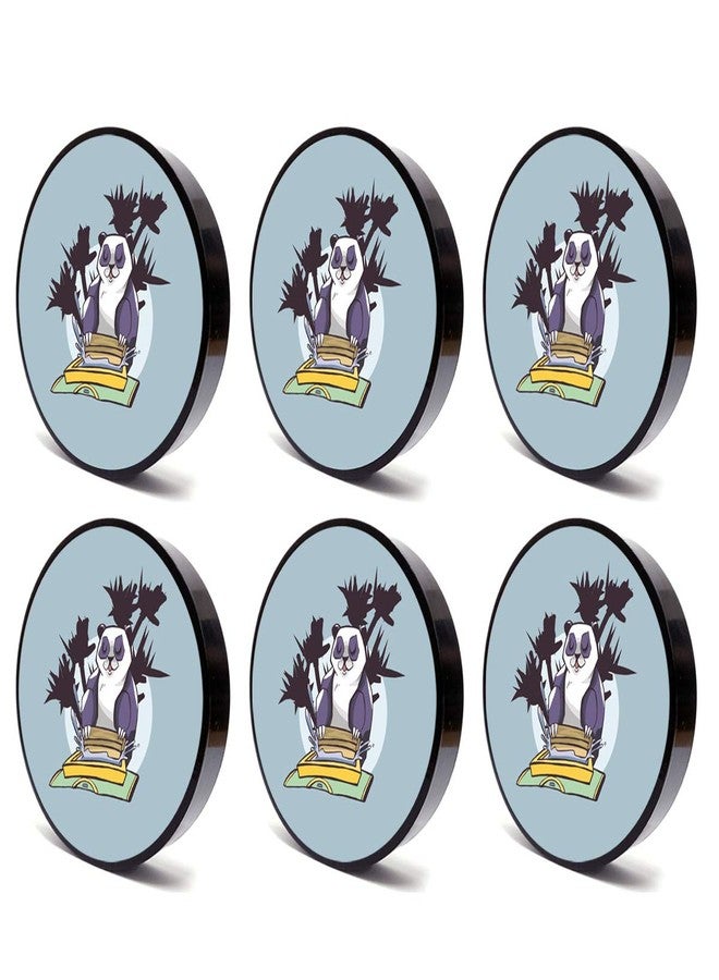Tinywalk Panda Cover Coaster Wooden Printed Coaster (4X4) inch Set of 6 Pieces - Image 2