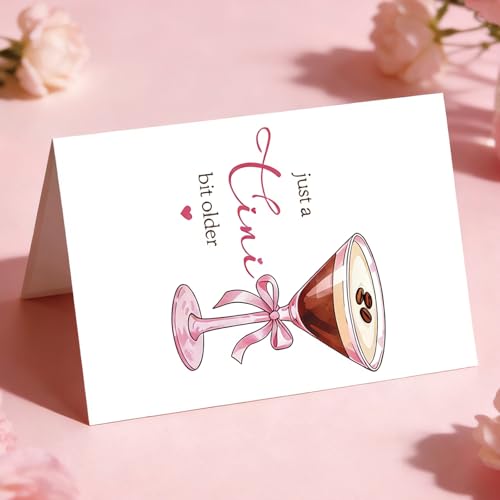 Amorista Just a Tini Bit Older Birthday Card, Funny Espresso Martini Birthday Card Gifts for Women Best Friend Bestie Sister Daughter Wife Her, Birthday Gifts Decorations for 21st 30th 40th 50th - Image 5
