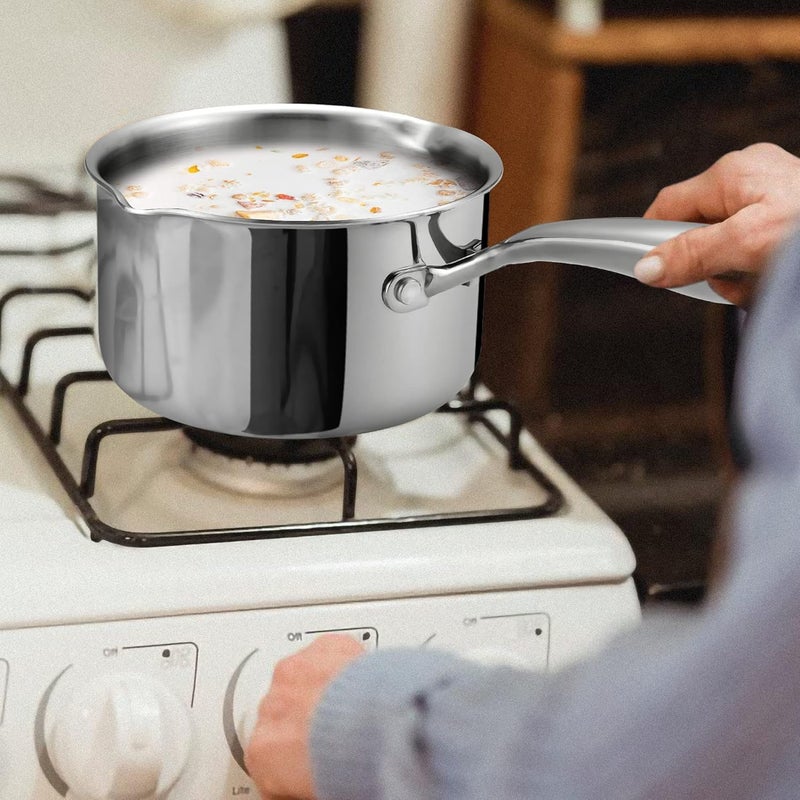 Cyrosa Tri-Ply Stainless Steel Sauce Pan with Steamer Basket & Straining Glass Lid — Heavy-Duty, Thick Base,Rust-Resistant,Warp-Free —100% Food-Grade —Built to Last– Works with All Stovetops, Pasta Pot 2 QT - Image 2