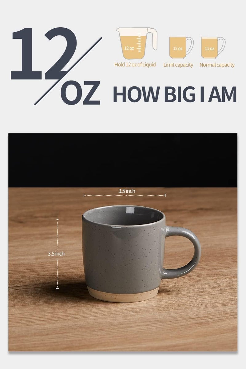 famiware Coffee Mugs for 6 12 oz Mug Set Dringking Cup with Handle for Coffee Tea Cocoa Milk Milkyway serise Dark Gray - Image 5