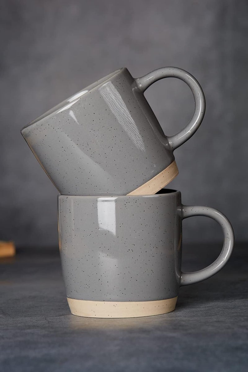 famiware Coffee Mugs for 6 12 oz Mug Set Dringking Cup with Handle for Coffee Tea Cocoa Milk Milkyway serise Dark Gray - Image 2