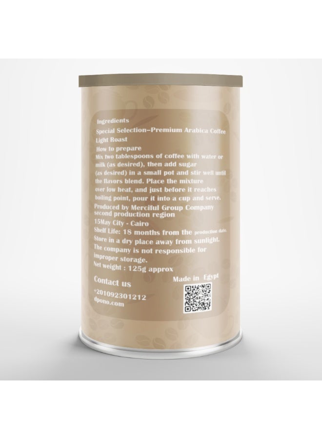 D PONO Light Roast Classic Coffee – 100% Arabica Light Roast Classic Coffee with a Smooth and Balanced Flavor, 125g - Image 3