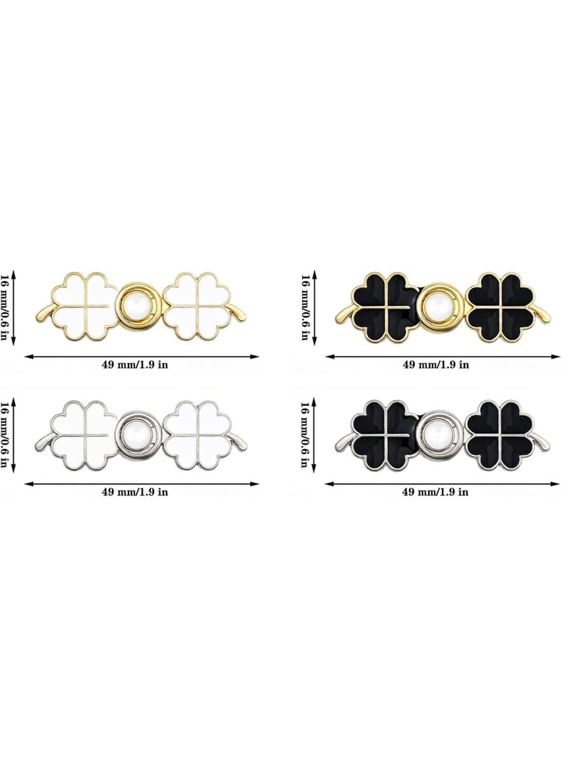 SOLARAE Pant Waist Tightener, 8 Set 4 Style Jean Button Pins No Sewing Required Pants Clips for Waist, Adjustable Waist Buckle Extender, or Loose Pants, Jeans and Dress, Jean Button Pins - Image 2