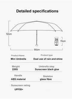 Ssovi Uv Mini Umbrella Sun Protection,Windproof Sun Umbrella Protection for Women and Kids,Travel Small Folding Umbrella for Rain，Portable Lightweight Travel Umbrella with Storage Box  - Image 4