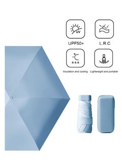 Ssovi Uv Mini Umbrella Sun Protection,Windproof Sun Umbrella Protection for Women and Kids,Travel Small Folding Umbrella for Rain，Portable Lightweight Travel Umbrella with Storage Box  - Image 1