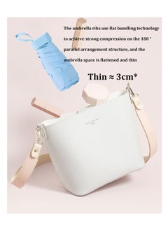 Ssovi Uv Mini Umbrella Sun Protection,Windproof Sun Umbrella Protection for Women and Kids,Travel Small Folding Umbrella for Rain，Portable Lightweight Travel Umbrella with Storage Box  - Image 2