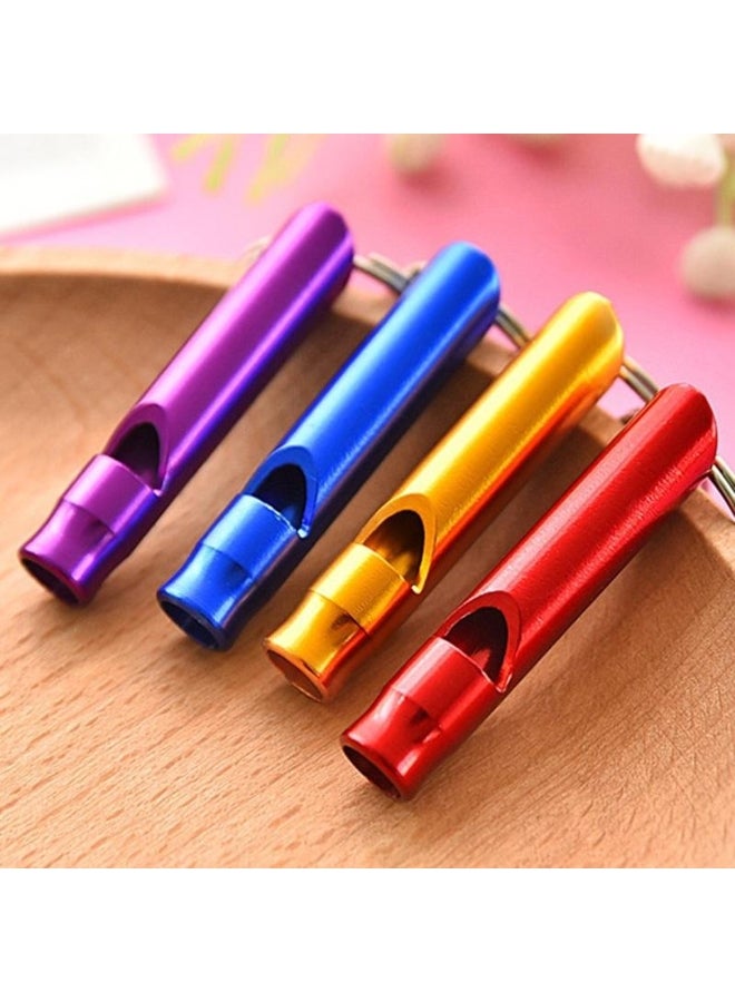 Generic 4Pcs/Set Aluminum Alloy Small Whistle Key Ring Keychain for Outdoor Survival Camping Emergency Sport - Image 4