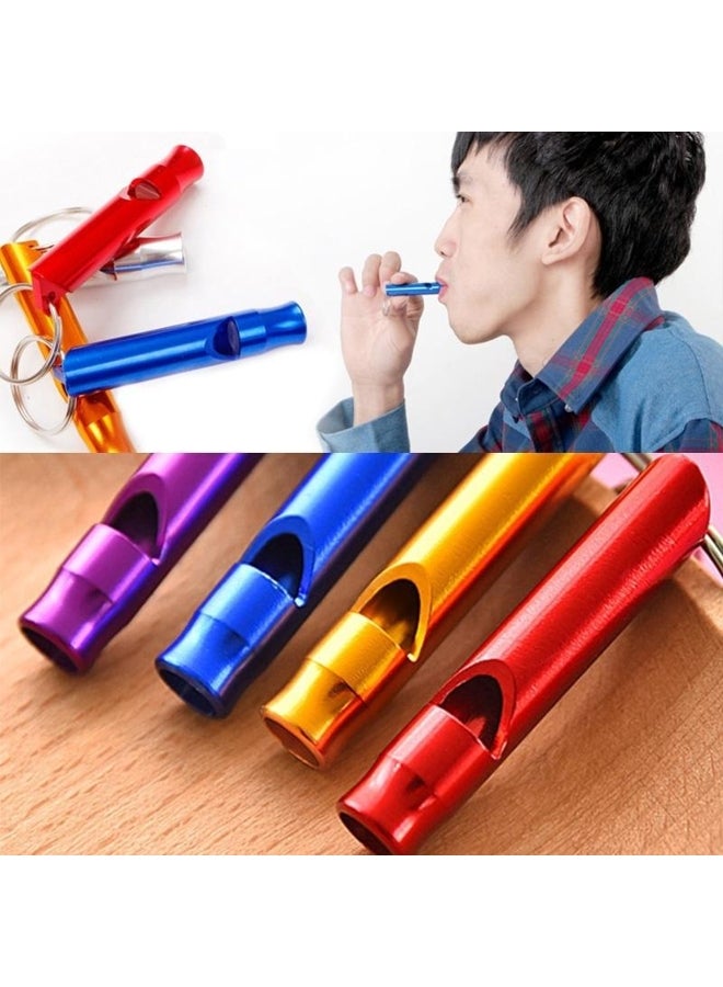 Generic 4Pcs/Set Aluminum Alloy Small Whistle Key Ring Keychain for Outdoor Survival Camping Emergency Sport - Image 5