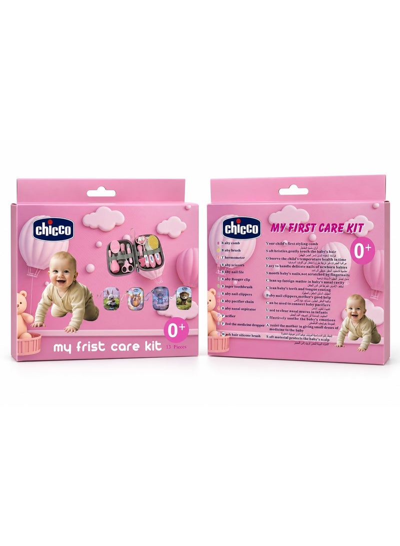 شيكو حقيبة عناية الطفل الكاملة من Chicco – طقم أدوات عناية حديثي الولادة 13 قطعة بعلبة أنيقة ومريحة - Image 4
