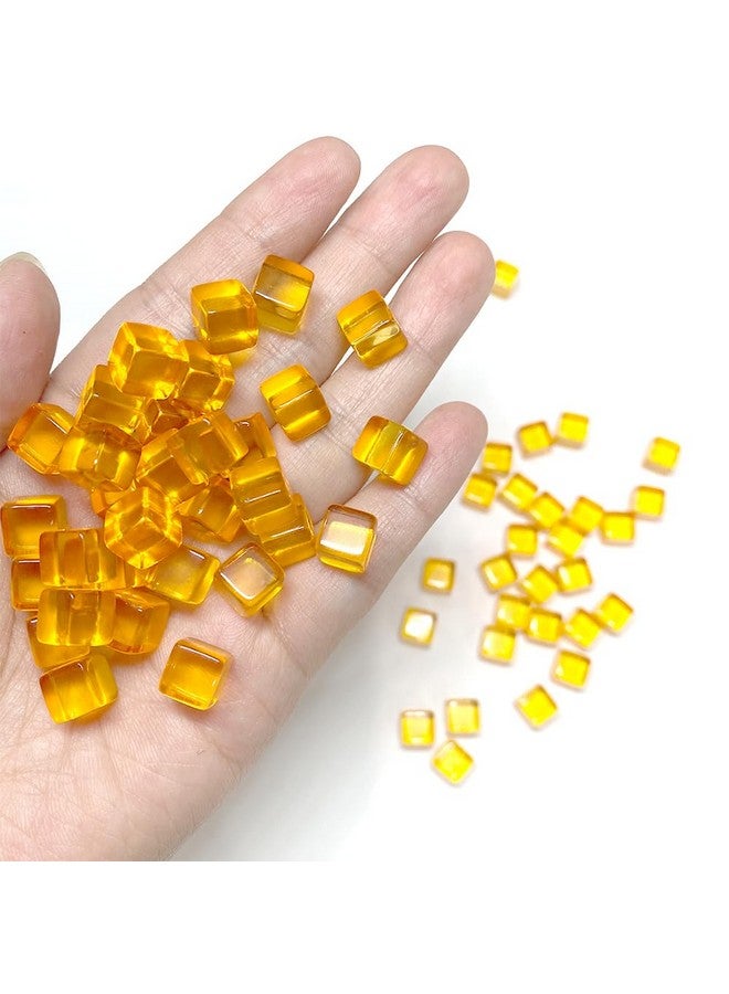 200PCS 8mm/0.3" Acrylic Super Small Clear Transparent Counting Markers Multicolor Cubes D6 Blank Dice for Tabletop Gaming and Education (Orange) 