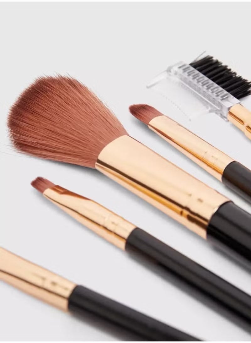 Professional 5-Piece Makeup Brush Set for Daily Use – Available in Multiple Colors and Designs – One Set Containing 5 High-Quality Brushes (Color and Design May Vary) - Image 5