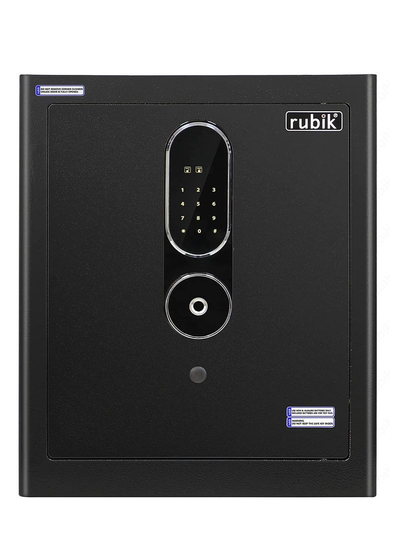Rubik - Safe Box Biometric Fingerprint, Digital Touch Lock and Key, Large Capacity, Suitable for Home Office Business (RB-MGF45, 45x38x32cm) Black - Image 1
