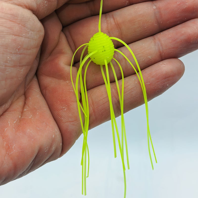 6 Handmade Olive Green Soft Lure Sieve Whisker Fishing Bait for Bass - Image 3
