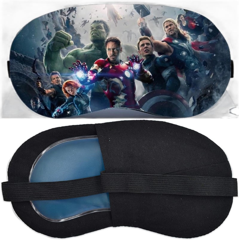 Zenkova Cold Gel Sleep Eye Mask for Kids & Men | Superhero Character Blindfold for Puffy Eye & Stress Relief. - Image 1