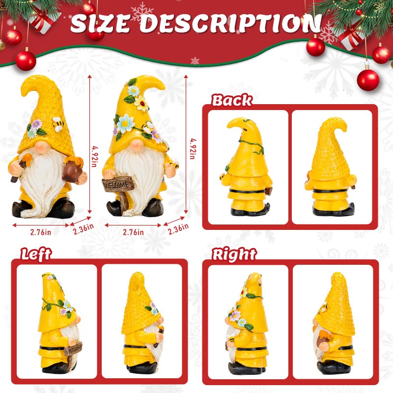 twinbling 2PC Bee Gnome Decorations for Home,Indoor Honey Gnomes Figurines,Valentine Decor Tiered Tray Ornament for Kitchen Display,Birthday for Women Mom Grandma - Image 3