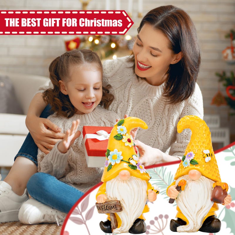 twinbling 2PC Bee Gnome Decorations for Home,Indoor Honey Gnomes Figurines,Valentine Decor Tiered Tray Ornament for Kitchen Display,Birthday for Women Mom Grandma - Image 4