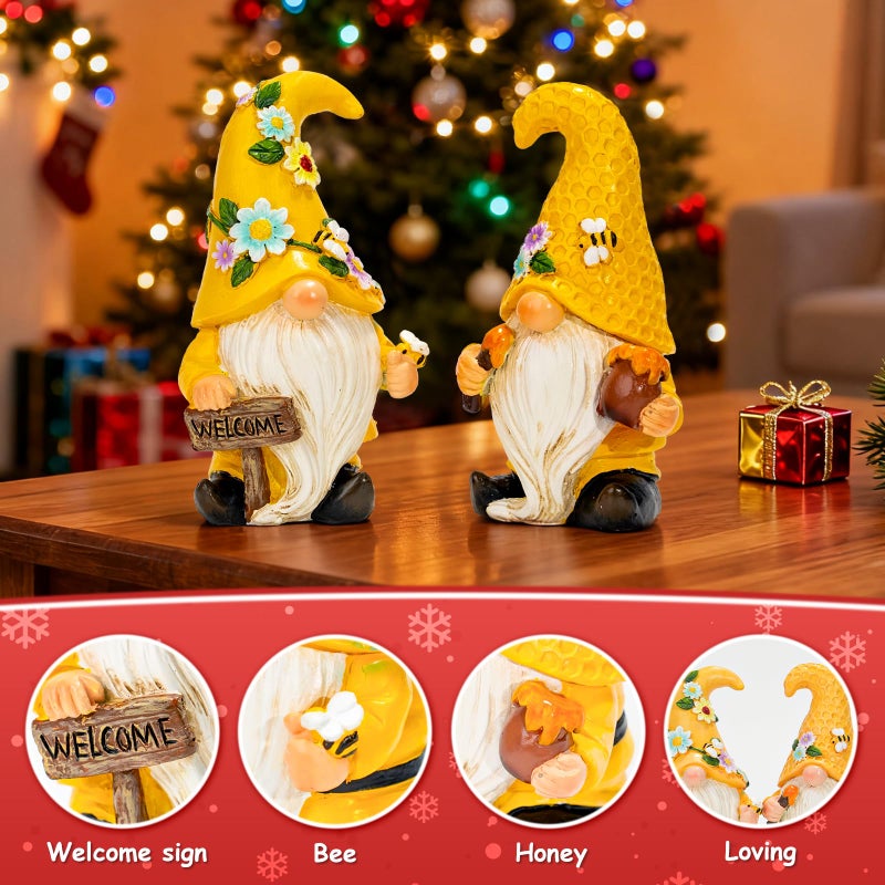 twinbling 2PC Bee Gnome Decorations for Home,Indoor Honey Gnomes Figurines,Valentine Decor Tiered Tray Ornament for Kitchen Display,Birthday for Women Mom Grandma - Image 5