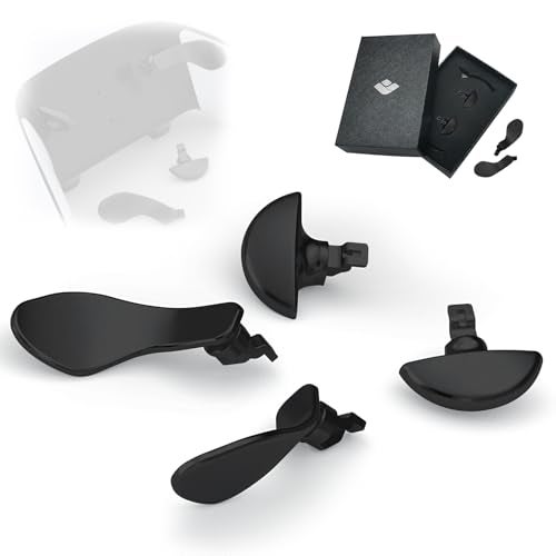 KD.FLY KDFLY Metal Back Paddles for PS5 Edge Controller 4PCS Metal Replacement Back Buttons Interchangeable Button Accessories for PS5 Dualsense Edge Controller Black - Image 1