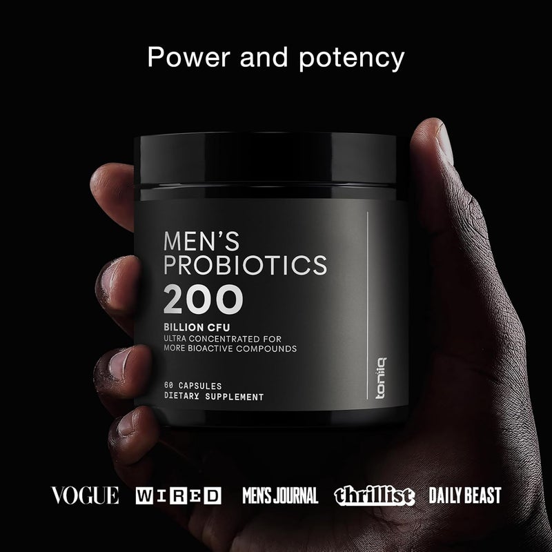 Toniiq تونياك بروبيوتيك للرجال مع 20 سلالة موثوقة 200 مليار CFU 200 ملغ FOS بروبيوتيك بروبيوتيك للرجال لصحة الأمعاء سلسلة باردة إطلاق مؤجل صيغة مختبرة في المختبر - Image 5