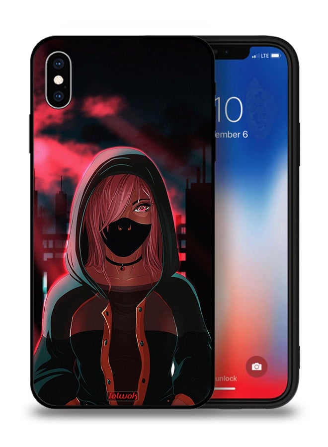 Tolwak Apple iPhone XS Protective Case Girl Wear Mask Art - Image 1