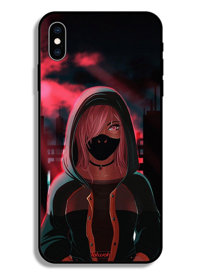 Tolwak Apple iPhone XS Protective Case Girl Wear Mask Art - Image 2