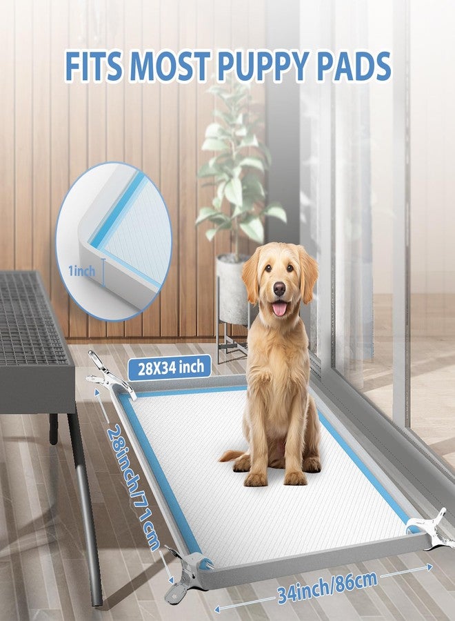 IMMCUTE Pee Pad Holder for Dogs, Thickened Soft Silicone Extra Large Puppy Pad Holder Fits Up to 28" x 34" Pee Pads, Non-Slip High Edge Pee Pad Holder, for Leak-Proof Urine, Floor Protection - Image 2