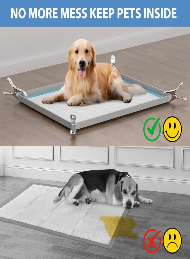 IMMCUTE Pee Pad Holder for Dogs, Thickened Soft Silicone Extra Large Puppy Pad Holder Fits Up to 28" x 34" Pee Pads, Non-Slip High Edge Pee Pad Holder, for Leak-Proof Urine, Floor Protection - Image 4