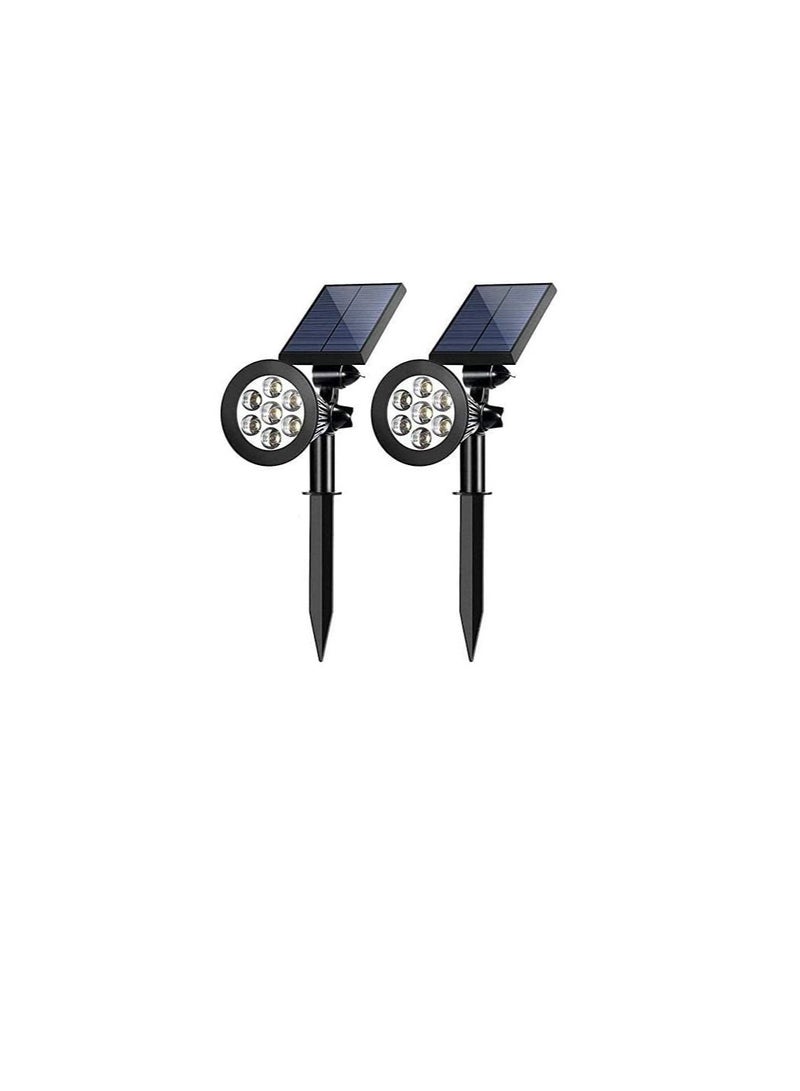 Generic Solar Charged Outdoor LED Spot Lights, Garden Landscape Lights 7 Spotlights Waterproof Solar Lights Decorative for Yard Pathway Walkway Patio & Lawn Etc… (Warm White - 3000K, Pack of 2)  - Image 1