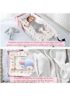 Gonice Gonice Foldable Portable Baby Lounger Baby Nests Newborn Portable Infant Cotton Sleeping Crib for Outdoor Travel Bedroom（85X45X12CM）  - Image 3