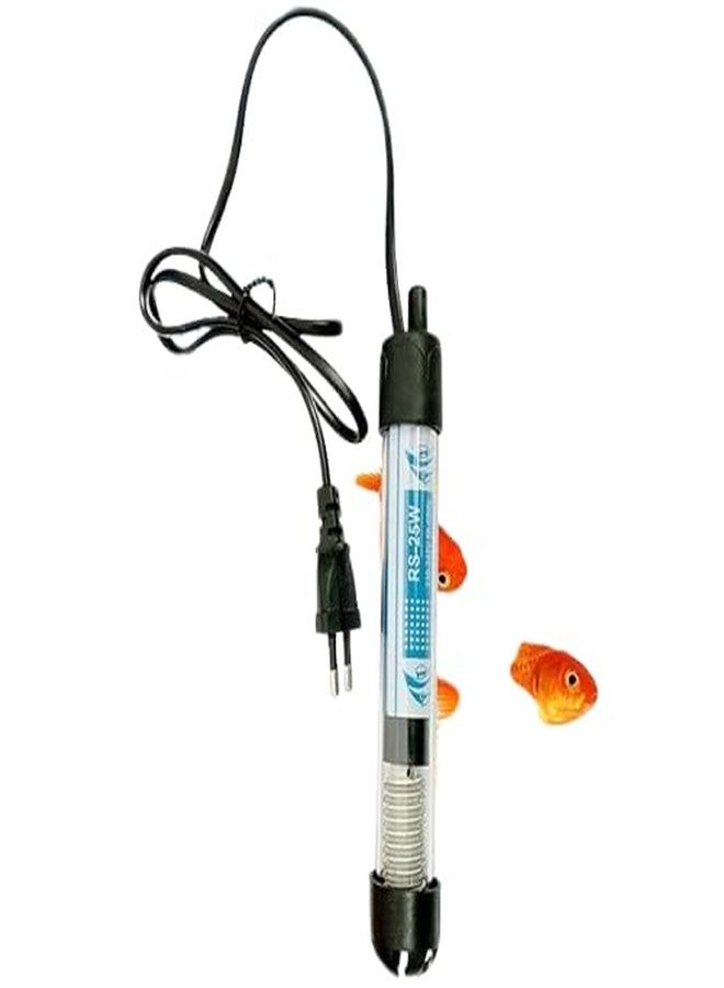 سخان حوض السمك KickAt RS-25W - سخان غاطس أوتوماتيكي لأحواض السمك الصغيرة، وأحواض أسماك البيتا، والأسماك الاستوائية - سخان مياه قابل للتعديل لأحواض المياه العذبة والمالحة - Image 1
