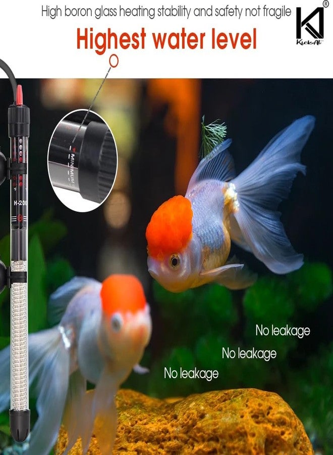 سخان حوض السمك KickAt RS-25W - سخان غاطس أوتوماتيكي لأحواض السمك الصغيرة، وأحواض أسماك البيتا، والأسماك الاستوائية - سخان مياه قابل للتعديل لأحواض المياه العذبة والمالحة - Image 4