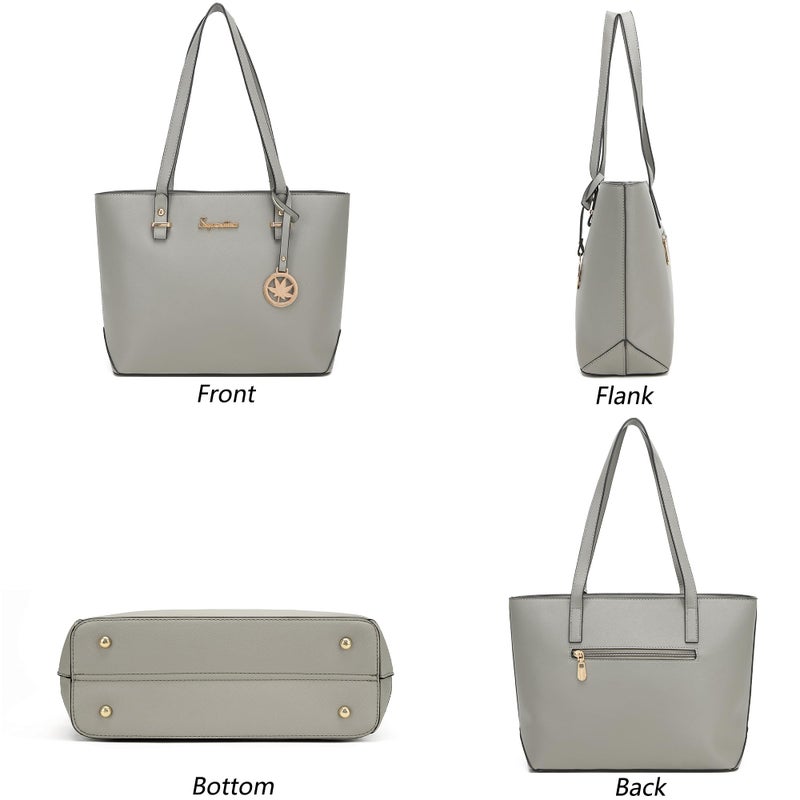 Soperwillton Handbag for Women Wallet Tote Bag Shoulder Bags Top Handle Satchel 5pcs Purse Set - Image 2