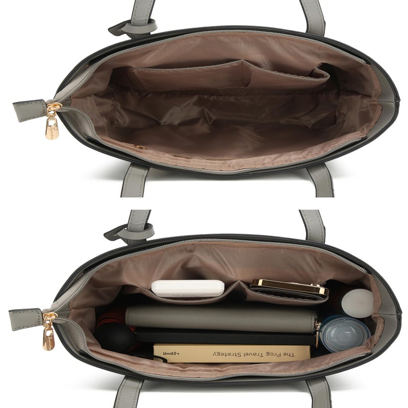 Soperwillton Handbag for Women Wallet Tote Bag Shoulder Bags Top Handle Satchel 5pcs Purse Set - Image 4