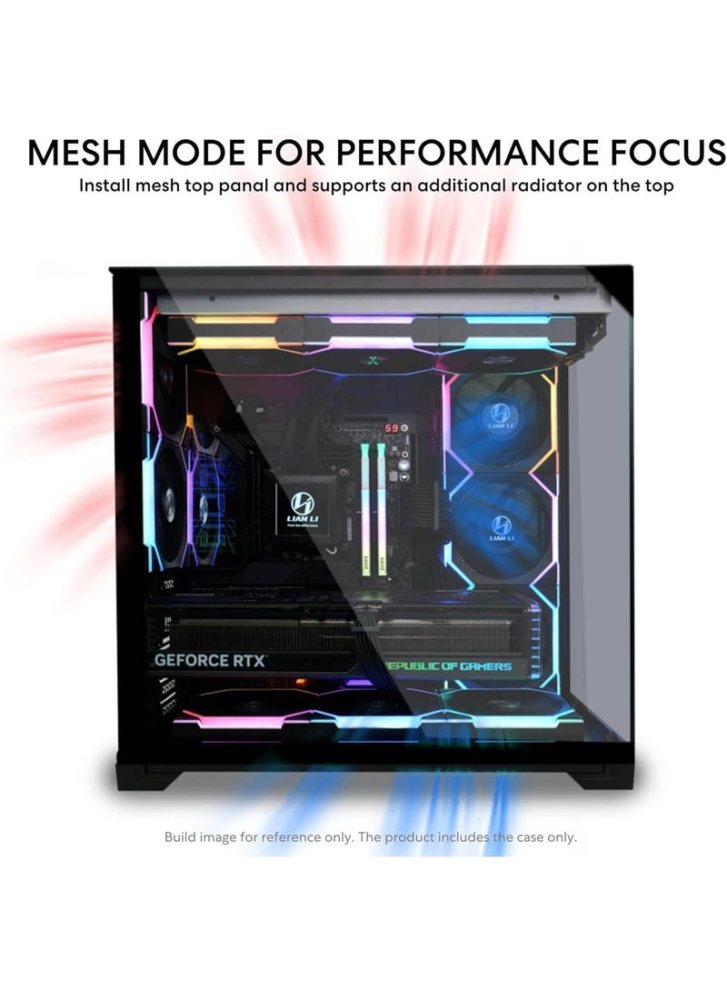 LIAN LI O11 Vision Compact Black – Premium Tower Chassis with Dual Tempered Glass Panels, ATX/E-ATX Support, 408mm GPU Clearance, Extensive Cooling Options, USB 3.1 Type-C, and Tool-Less Drive Installation in Sleek Black Finish | G99.011VPX.00 - Image 5