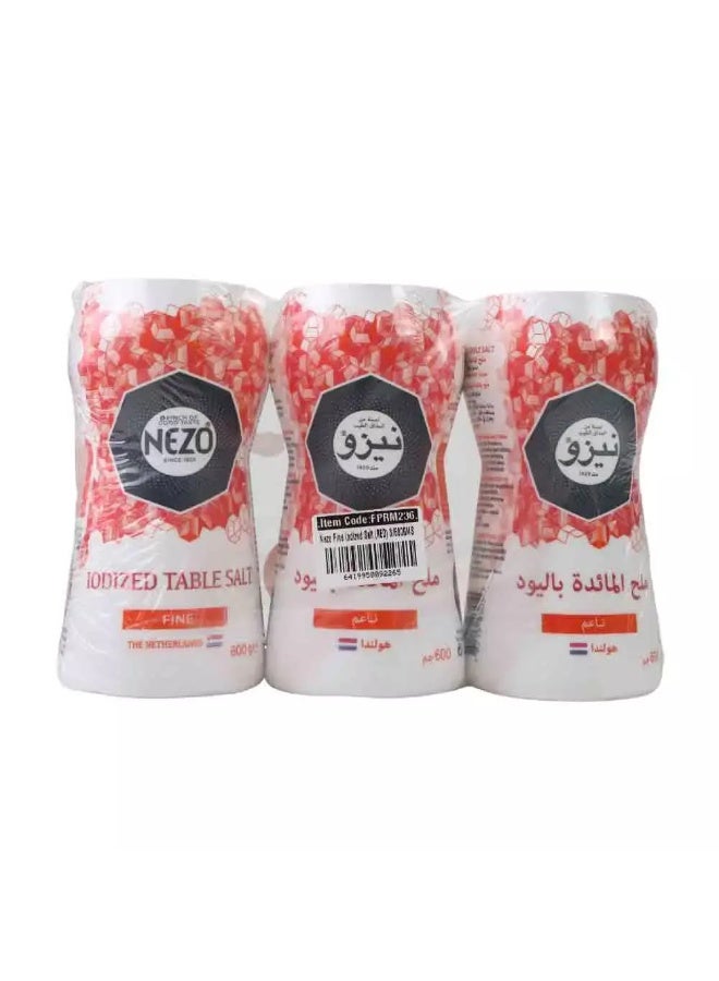Nezo Fine Lodized Salt ,Fine Salt, Red - 3X600gms - Image 2