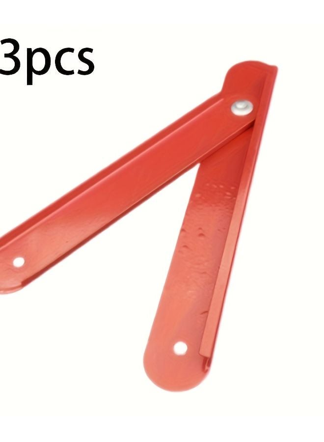 3 قطع مفصل سلم قابل للطي متين تصميم هيكل حديدي على شكل حرف A مفاصل متينة - Image 2