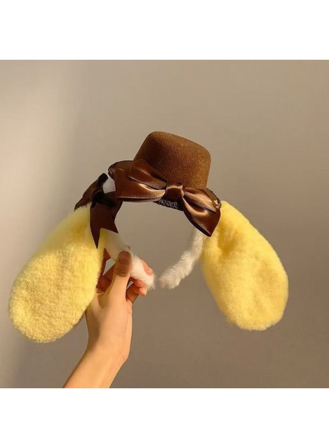Animal Ear Headbands 7127 big ear headband-yellow ear Halloween Costume Accessories Cute Fancy Headwear for Girls & Women - Image 1